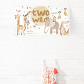 2匹の野生のサファリ動物セカンド子供の誕生日 横断幕 (インサイチュ)