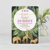 2匹の野生の第2第2誕生日の女の子の招待状 招待状 (スタンド正面)