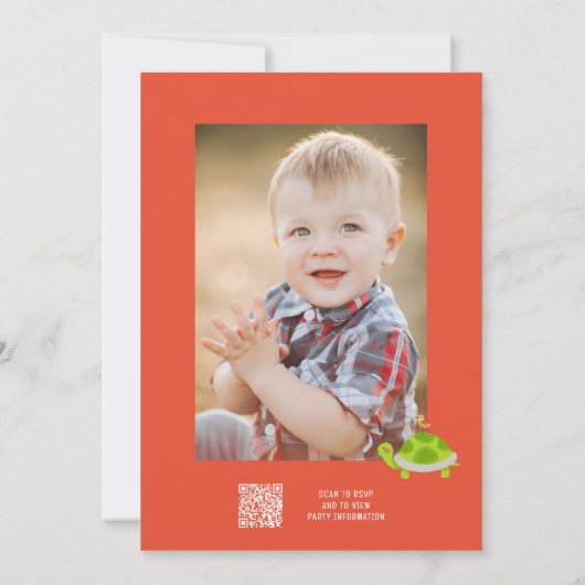 2匹の野生の誕生日サファリの動物かわいい写真 招待状 (裏面)