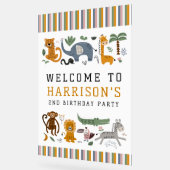 2匹の野生の2歳の誕生日サファリの動物かわいい子たち アクリルサイン (傾斜)