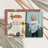 2匹の野生オーストラリアの動物の写真2歳の誕生日 招待状