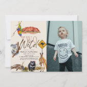 2匹の野生オーストラリアの動物の写真2歳の誕生日 招待状 (正面)