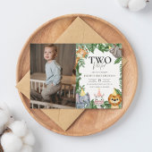 2匹の野生動物サファリ2匹の誕生日フォトインビタット 招待状