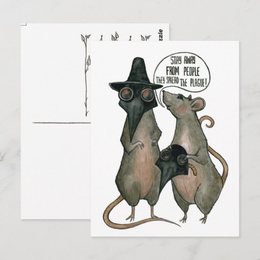 2匹の野良鼠 ポストカード (正面/裏面)