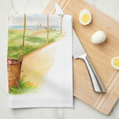 2匹の飾るウサギ キッチンタオル (四つ折り)