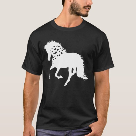 2匹の馬 Tシャツ、ウマ好きTシャツ、女の子 馬 Tシャツ (正面)