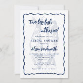 2匹の魚が海のブライダルシャワー 招待状 (正面)
