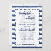 2匹の魚が海のブライダルシャワー 招待状 (正面)