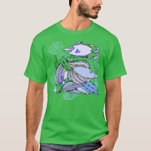 2匹の魚とカクテル Tシャツ