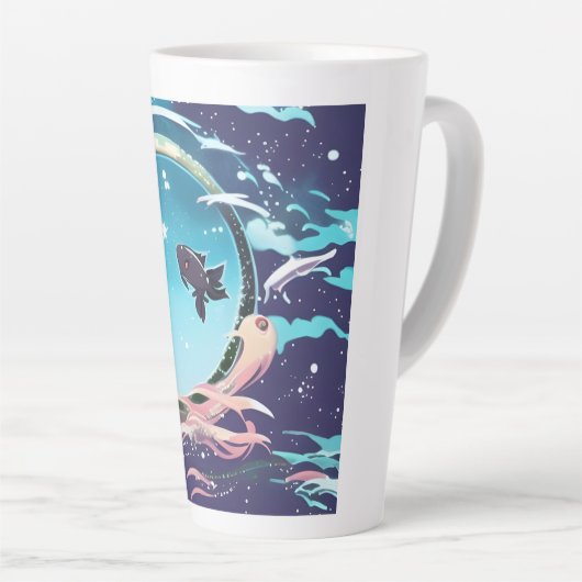 2匹の魚 カフェラテマグ (右アングル)