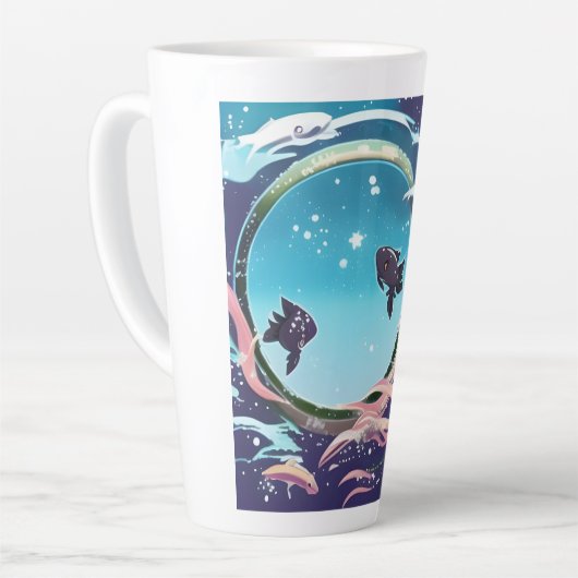 2匹の魚 カフェラテマグ (左アングル)