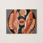 2匹の魚、350を紀元前に描写することをめっきして下さい(陶磁器) ジグソーパズル (横)