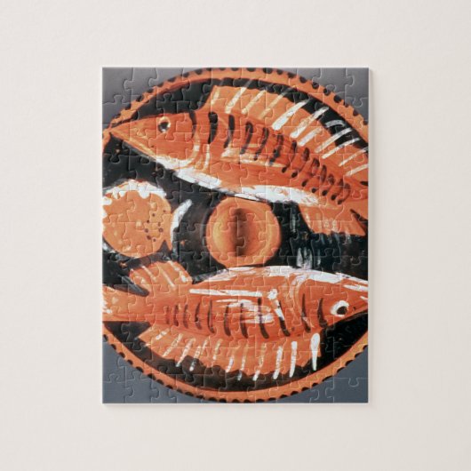 2匹の魚、350を紀元前に描写することをめっきして下さい(陶磁器) ジグソーパズル (縦)