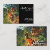 2匹の鹿とかわいい子鹿の森狩り 名刺 (正面/裏面)