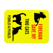 2匹救の猫の安全 マグネット (横)