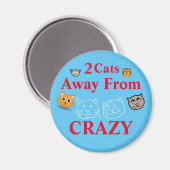 2匹遠くにの猫熱狂する マグネット (正面/裏面)