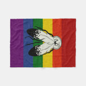 2千プライド旗の色付き背景デザイン フリースブランケット (正面(横))