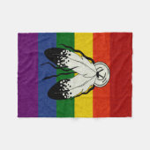 2千プライド旗の色付き背景デザイン フリースブランケット (正面(横))