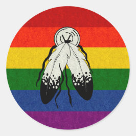 2千プライド旗の色付き背景デザイン ラウンドシール