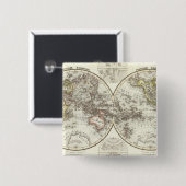 2半球のワールドマップ 缶バッジ (正面&裏面)