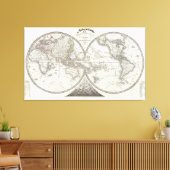 2半球の世界地図 キャンバスプリント (インサイチュ (リビング))