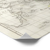 2半球の世界地図 ポスター (角)