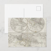 2半球の世界地図 ポストカード (正面/裏面)