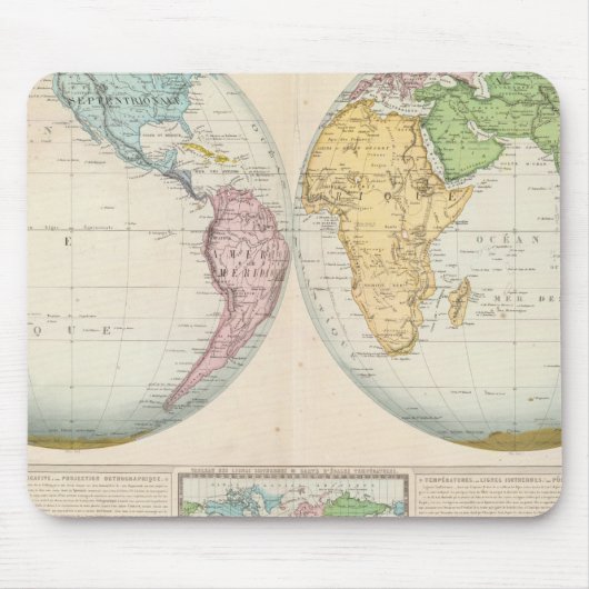 2半球気候図 マウスパッド (正面)