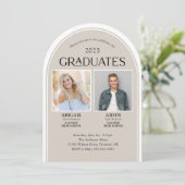 2卒業者ダブル卒業アーチ 招待状 (スタンド正面)