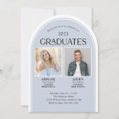 2卒業者ダブル卒業アーチ 招待状 (正面)
