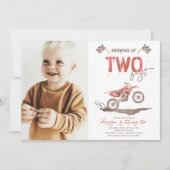 2台のバイクで速い誕生日招待状 | ダートバイク 招待状 (正面)