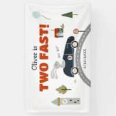 2台のファーストカー2ndバースデーバナー 横断幕 (縦)