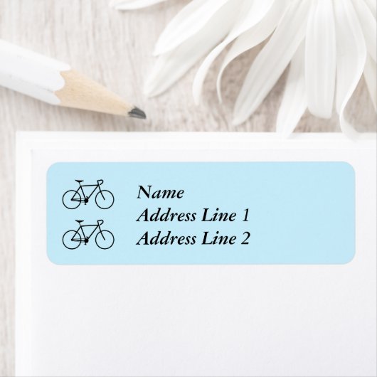 2台の自転車シルエット住所 シール (インサイチュ)