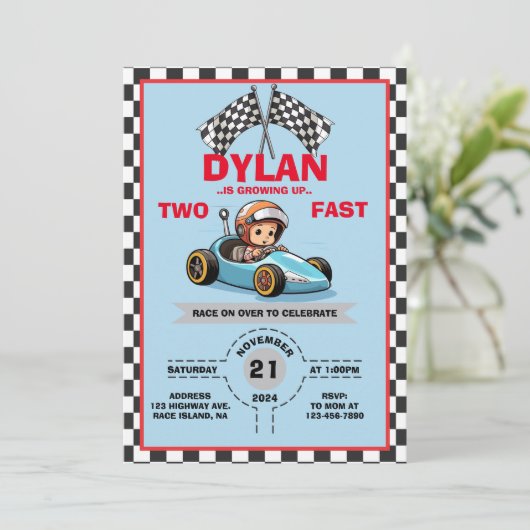 2台の速いかわいい招待状 招待状 (スタンド正面)