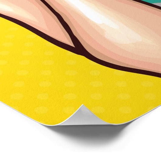 2台ポップ・アートのの電話でアートの女性ポスター ポスター (角)