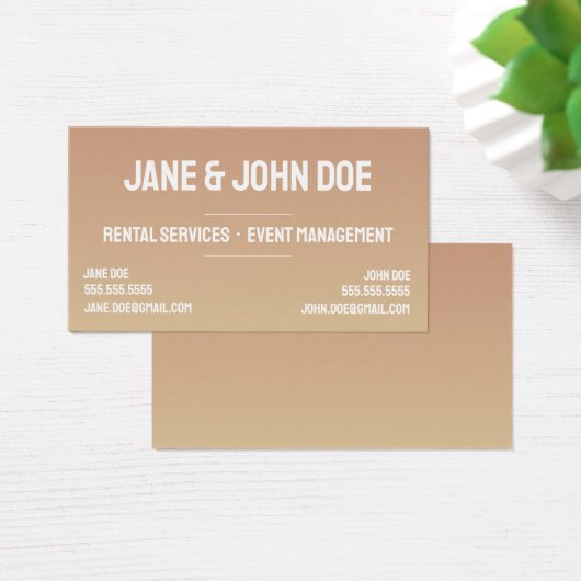 2名はっきりしたモダン付きグラデーション名刺 (デスク)