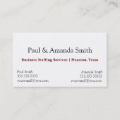 2名シンプルモダン付き名刺付きビジネス連絡カード 名刺 (正面)