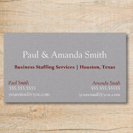 2名モダン付きグレーの名刺連絡 名刺