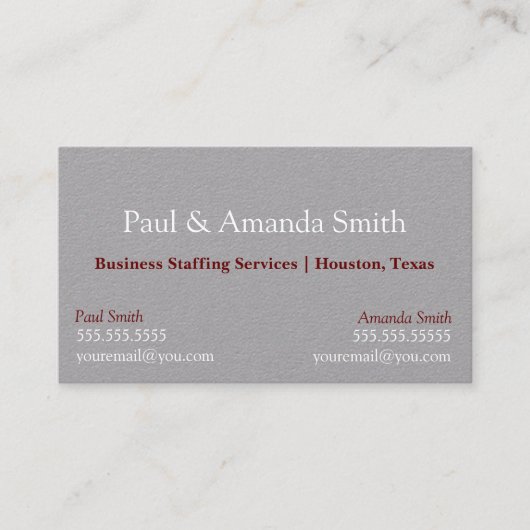 2名モダン付きグレーの名刺連絡 名刺 (正面)