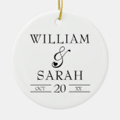 2名夫婦フォトカップル新婚 セラミックオーナメント (正面)