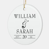 2名夫婦フォトカップル新婚 セラミックオーナメント (左)
