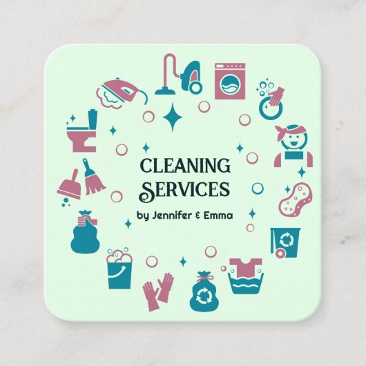 2名掃除機の名刺 スクエア名刺 (正面)