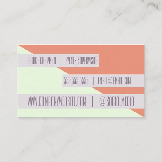 2名札 |幾何モダン色ブロック 名刺 (裏面)