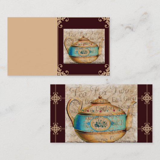 2名様の名刺のお茶 名刺 (正面/裏面)