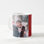 2周年ガーネット暗赤いハートカスタム写真 コーヒーマグカップ (正面左)