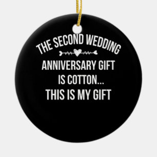 2周年結婚はコットンこれは私の贈り物 セラミックオーナメント