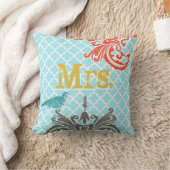 2周年結婚はコットンバードモノグラム クッション (ブランケット)