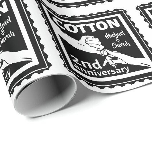 2周年結婚夫婦が手を携えて ラッピングペーパー (ロールコーナー)