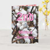 2周年結婚記念カード - 綿 カード (黄色い花)