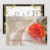 2周年結婚記念パーティー招待状 招待状 (正面/裏面)